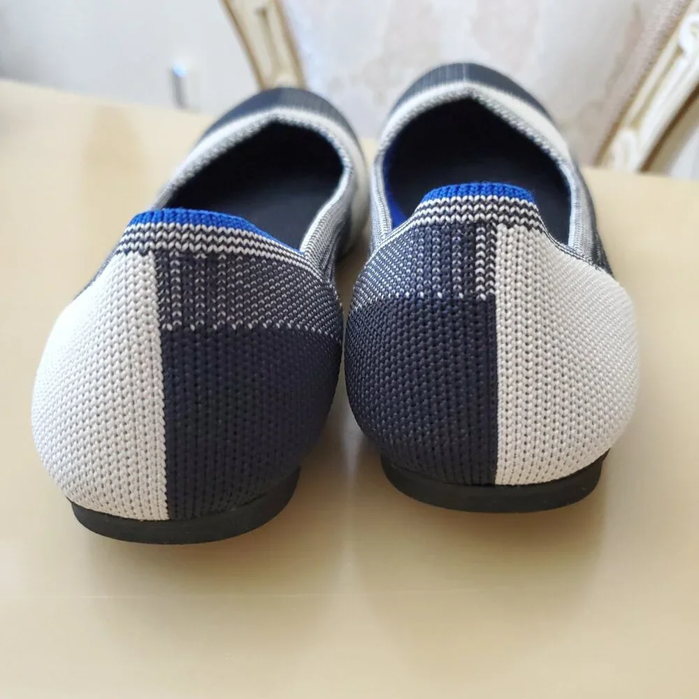 Rothy’s The Flat Round Toe Captoe Buffalo Plaid Woven Flats Size 6